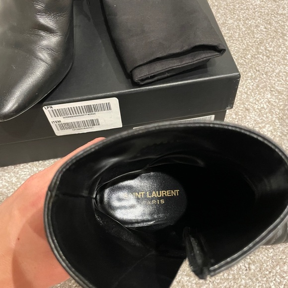 Yves Saint Laurent YSL Black Leather Lou Boots Booties Sz 40.5 EU box, dust bag - Picture 14 of 14